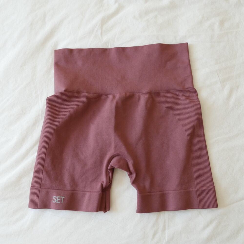 Set Active Mauve Bike Shorts High Waisted M - Picture 3 of 5